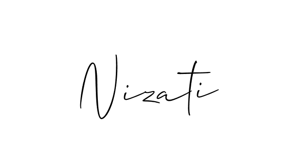 Allison_Script is a professional signature style that is perfect for those who want to add a touch of class to their signature. It is also a great choice for those who want to make their signature more unique. Get Nizati name to fancy signature for free. Nizati signature style 2 images and pictures png
