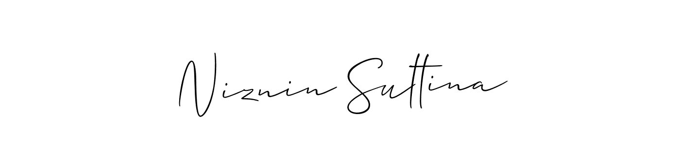 Also You can easily find your signature by using the search form. We will create Niznin Sultina name handwritten signature images for you free of cost using Allison_Script sign style. Niznin Sultina signature style 2 images and pictures png