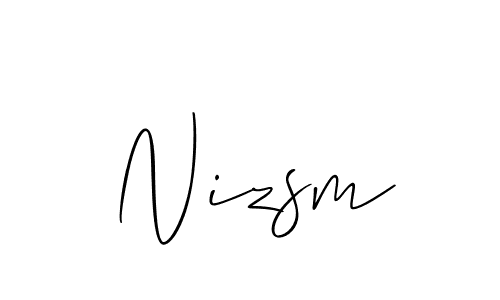 Allison_Script is a professional signature style that is perfect for those who want to add a touch of class to their signature. It is also a great choice for those who want to make their signature more unique. Get Nizsm name to fancy signature for free. Nizsm signature style 2 images and pictures png