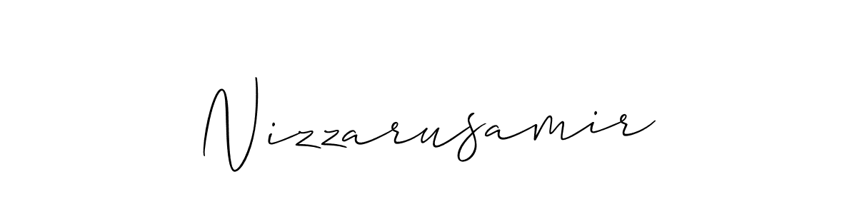 Allison_Script is a professional signature style that is perfect for those who want to add a touch of class to their signature. It is also a great choice for those who want to make their signature more unique. Get Nizzarusamir name to fancy signature for free. Nizzarusamir signature style 2 images and pictures png