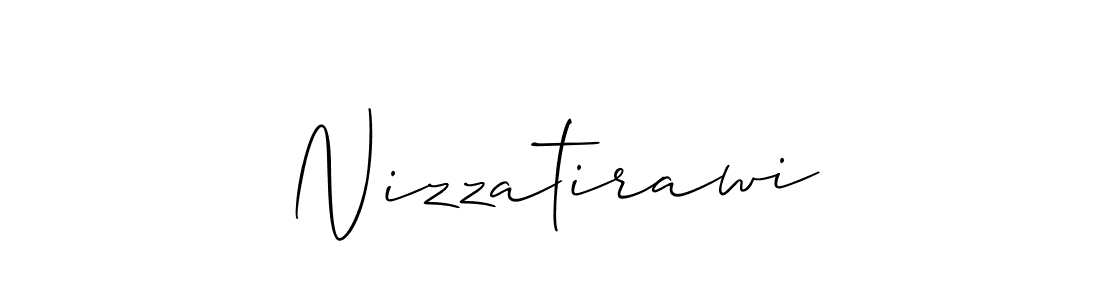 How to make Nizzatirawi name signature. Use Allison_Script style for creating short signs online. This is the latest handwritten sign. Nizzatirawi signature style 2 images and pictures png