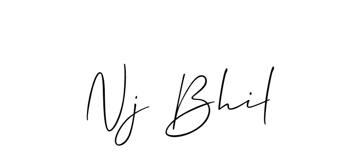 Design your own signature with our free online signature maker. With this signature software, you can create a handwritten (Allison_Script) signature for name Nj Bhil. Nj Bhil signature style 2 images and pictures png