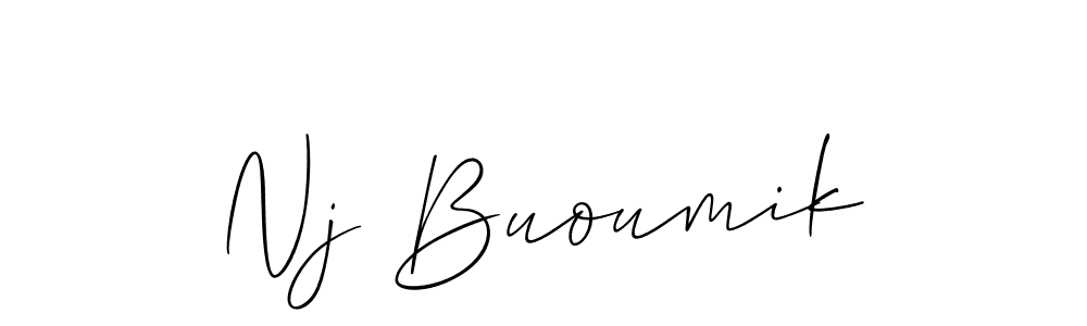 Create a beautiful signature design for name Nj Buoumik. With this signature (Allison_Script) fonts, you can make a handwritten signature for free. Nj Buoumik signature style 2 images and pictures png