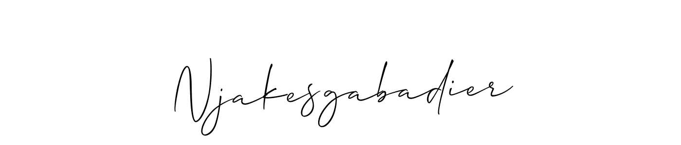 How to Draw Njakesgabadier signature style? Allison_Script is a latest design signature styles for name Njakesgabadier. Njakesgabadier signature style 2 images and pictures png