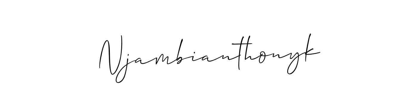 Design your own signature with our free online signature maker. With this signature software, you can create a handwritten (Allison_Script) signature for name Njambianthonyk. Njambianthonyk signature style 2 images and pictures png
