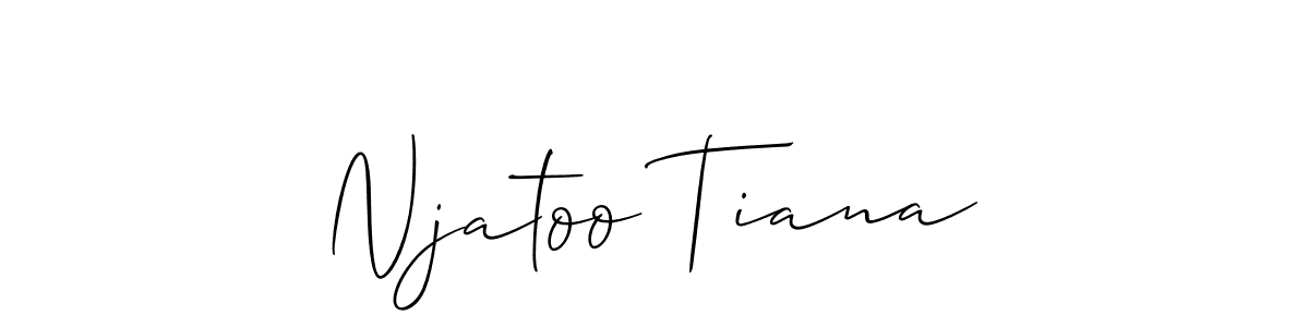 This is the best signature style for the Njatoo Tiana name. Also you like these signature font (Allison_Script). Mix name signature. Njatoo Tiana signature style 2 images and pictures png