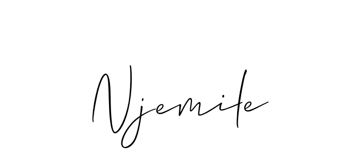 How to make Njemile name signature. Use Allison_Script style for creating short signs online. This is the latest handwritten sign. Njemile signature style 2 images and pictures png