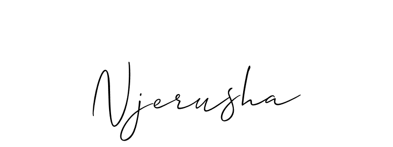 Use a signature maker to create a handwritten signature online. With this signature software, you can design (Allison_Script) your own signature for name Njerusha. Njerusha signature style 2 images and pictures png