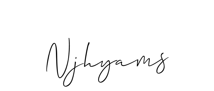 How to Draw Njhyams signature style? Allison_Script is a latest design signature styles for name Njhyams. Njhyams signature style 2 images and pictures png