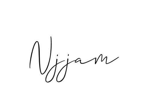 How to Draw Njjam signature style? Allison_Script is a latest design signature styles for name Njjam. Njjam signature style 2 images and pictures png