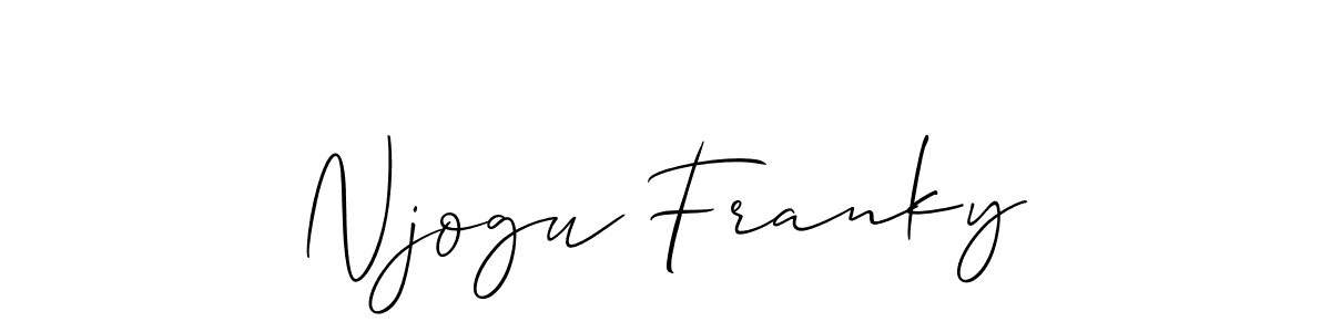 How to make Njogu Franky name signature. Use Allison_Script style for creating short signs online. This is the latest handwritten sign. Njogu Franky signature style 2 images and pictures png