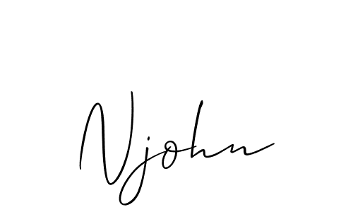 How to make Njohn signature? Allison_Script is a professional autograph style. Create handwritten signature for Njohn name. Njohn signature style 2 images and pictures png