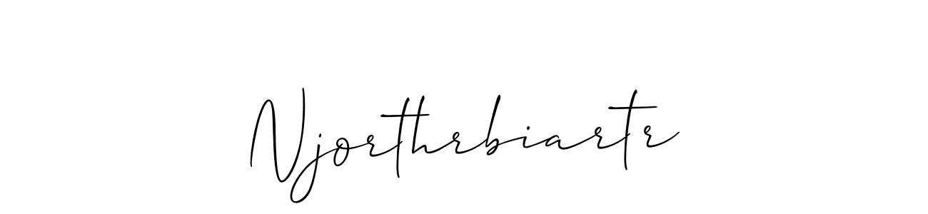 How to make Njorthrbiartr name signature. Use Allison_Script style for creating short signs online. This is the latest handwritten sign. Njorthrbiartr signature style 2 images and pictures png