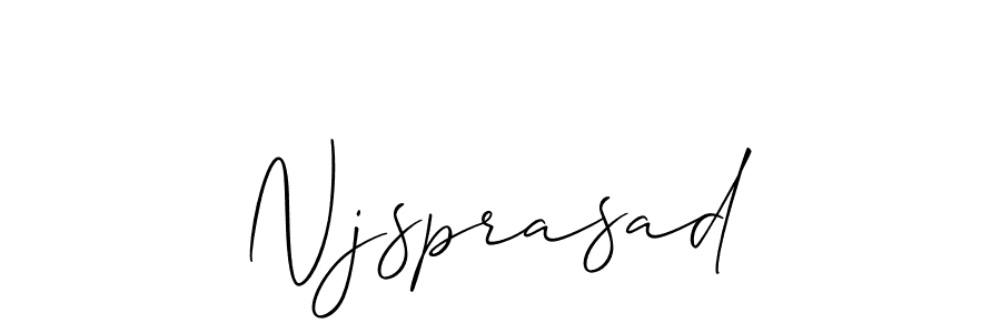 How to Draw Njsprasad signature style? Allison_Script is a latest design signature styles for name Njsprasad. Njsprasad signature style 2 images and pictures png