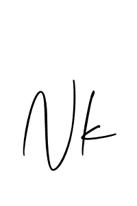 How to make Nk signature? Allison_Script is a professional autograph style. Create handwritten signature for Nk name. Nk signature style 2 images and pictures png