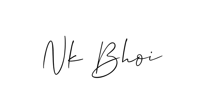 Make a beautiful signature design for name Nk Bhoi. With this signature (Allison_Script) style, you can create a handwritten signature for free. Nk Bhoi signature style 2 images and pictures png