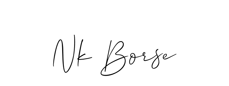 Create a beautiful signature design for name Nk Borse. With this signature (Allison_Script) fonts, you can make a handwritten signature for free. Nk Borse signature style 2 images and pictures png