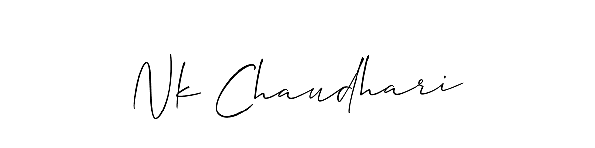 Use a signature maker to create a handwritten signature online. With this signature software, you can design (Allison_Script) your own signature for name Nk Chaudhari. Nk Chaudhari signature style 2 images and pictures png