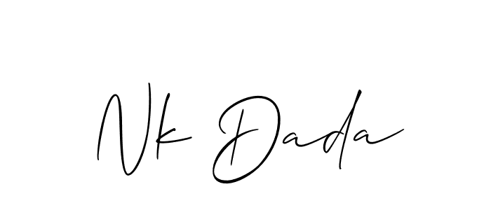 How to Draw Nk Dada signature style? Allison_Script is a latest design signature styles for name Nk Dada. Nk Dada signature style 2 images and pictures png