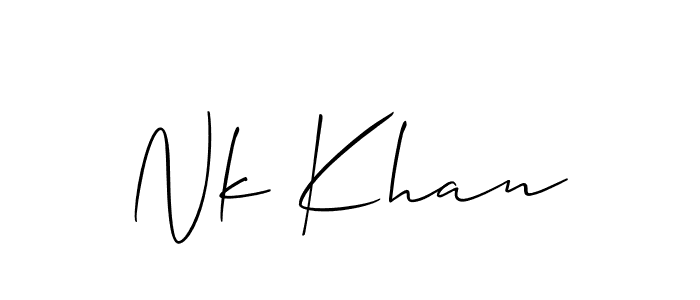 if you are searching for the best signature style for your name Nk Khan. so please give up your signature search. here we have designed multiple signature styles  using Allison_Script. Nk Khan signature style 2 images and pictures png