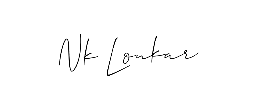 Nk Lonkar stylish signature style. Best Handwritten Sign (Allison_Script) for my name. Handwritten Signature Collection Ideas for my name Nk Lonkar. Nk Lonkar signature style 2 images and pictures png