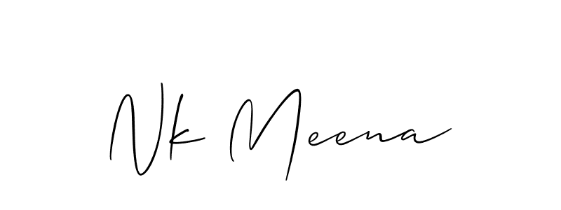 You should practise on your own different ways (Allison_Script) to write your name (Nk Meena) in signature. don't let someone else do it for you. Nk Meena signature style 2 images and pictures png