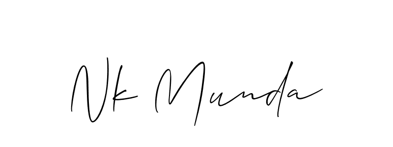 Use a signature maker to create a handwritten signature online. With this signature software, you can design (Allison_Script) your own signature for name Nk Munda. Nk Munda signature style 2 images and pictures png