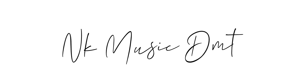 You should practise on your own different ways (Allison_Script) to write your name (Nk Music Dmt) in signature. don't let someone else do it for you. Nk Music Dmt signature style 2 images and pictures png