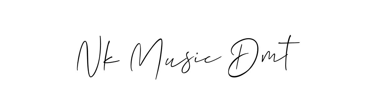 Also You can easily find your signature by using the search form. We will create Nk Music Dmt name handwritten signature images for you free of cost using Allison_Script sign style. Nk Music Dmt signature style 2 images and pictures png