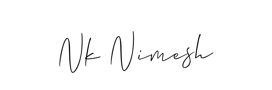 Create a beautiful signature design for name Nk Nimesh. With this signature (Allison_Script) fonts, you can make a handwritten signature for free. Nk Nimesh signature style 2 images and pictures png