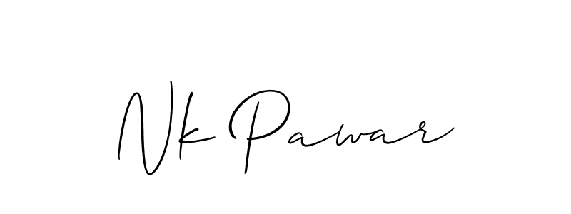 Also You can easily find your signature by using the search form. We will create Nk Pawar name handwritten signature images for you free of cost using Allison_Script sign style. Nk Pawar signature style 2 images and pictures png