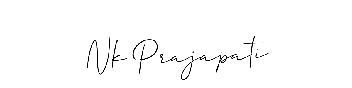 How to make Nk Prajapati signature? Allison_Script is a professional autograph style. Create handwritten signature for Nk Prajapati name. Nk Prajapati signature style 2 images and pictures png
