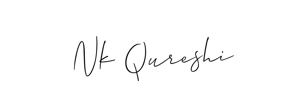 Create a beautiful signature design for name Nk Qureshi. With this signature (Allison_Script) fonts, you can make a handwritten signature for free. Nk Qureshi signature style 2 images and pictures png