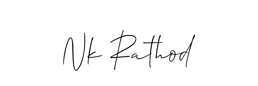 Design your own signature with our free online signature maker. With this signature software, you can create a handwritten (Allison_Script) signature for name Nk Rathod. Nk Rathod signature style 2 images and pictures png