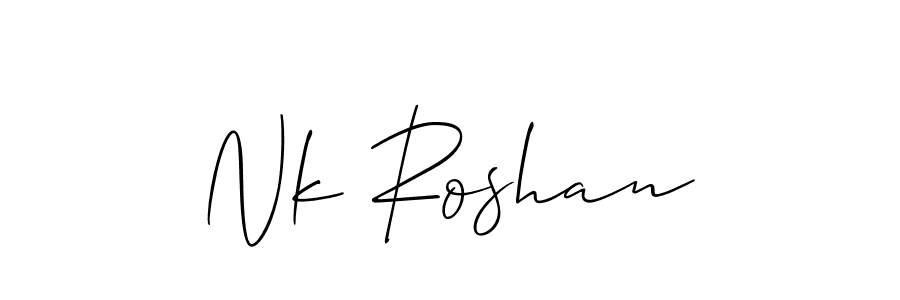 How to Draw Nk Roshan signature style? Allison_Script is a latest design signature styles for name Nk Roshan. Nk Roshan signature style 2 images and pictures png