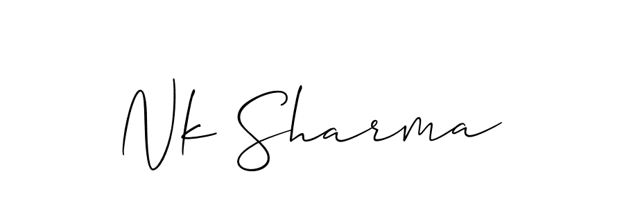 How to make Nk Sharma name signature. Use Allison_Script style for creating short signs online. This is the latest handwritten sign. Nk Sharma signature style 2 images and pictures png