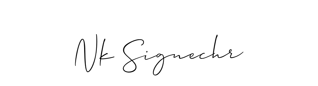 How to make Nk Signechr signature? Allison_Script is a professional autograph style. Create handwritten signature for Nk Signechr name. Nk Signechr signature style 2 images and pictures png