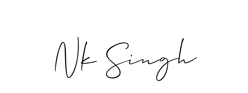 Make a beautiful signature design for name Nk Singh. With this signature (Allison_Script) style, you can create a handwritten signature for free. Nk Singh signature style 2 images and pictures png