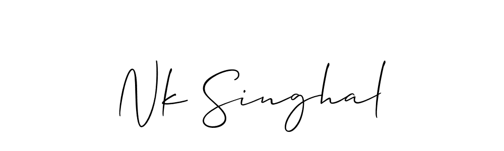 Use a signature maker to create a handwritten signature online. With this signature software, you can design (Allison_Script) your own signature for name Nk Singhal. Nk Singhal signature style 2 images and pictures png