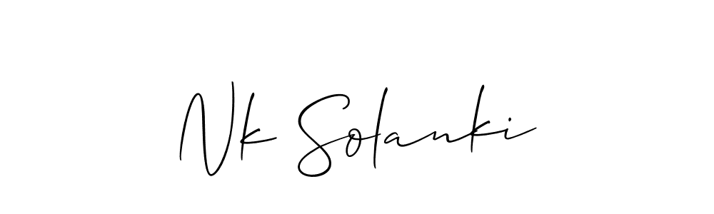 Allison_Script is a professional signature style that is perfect for those who want to add a touch of class to their signature. It is also a great choice for those who want to make their signature more unique. Get Nk Solanki name to fancy signature for free. Nk Solanki signature style 2 images and pictures png