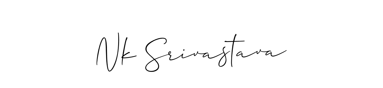 Nk Srivastava stylish signature style. Best Handwritten Sign (Allison_Script) for my name. Handwritten Signature Collection Ideas for my name Nk Srivastava. Nk Srivastava signature style 2 images and pictures png