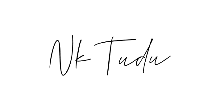 Create a beautiful signature design for name Nk Tudu. With this signature (Allison_Script) fonts, you can make a handwritten signature for free. Nk Tudu signature style 2 images and pictures png