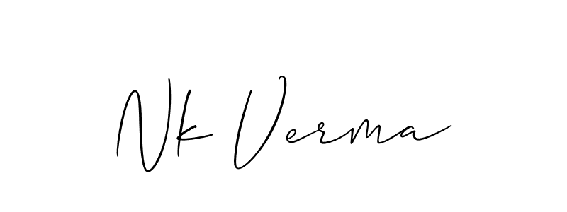 Use a signature maker to create a handwritten signature online. With this signature software, you can design (Allison_Script) your own signature for name Nk Verma. Nk Verma signature style 2 images and pictures png