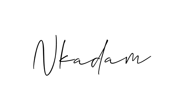 You should practise on your own different ways (Allison_Script) to write your name (Nkadam) in signature. don't let someone else do it for you. Nkadam signature style 2 images and pictures png