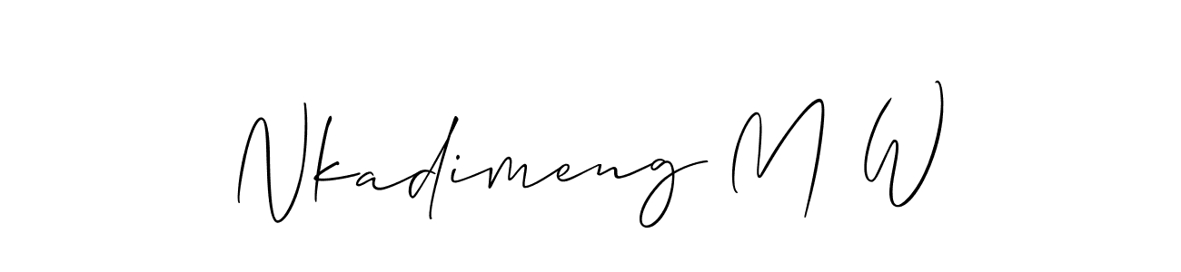How to make Nkadimeng M W signature? Allison_Script is a professional autograph style. Create handwritten signature for Nkadimeng M W name. Nkadimeng M W signature style 2 images and pictures png