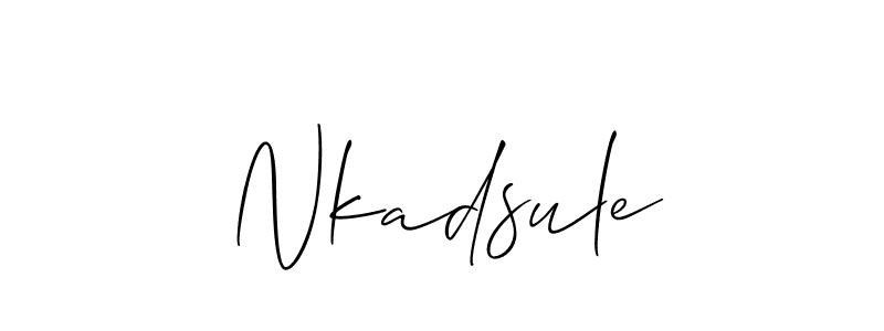The best way (Allison_Script) to make a short signature is to pick only two or three words in your name. The name Nkadsule include a total of six letters. For converting this name. Nkadsule signature style 2 images and pictures png
