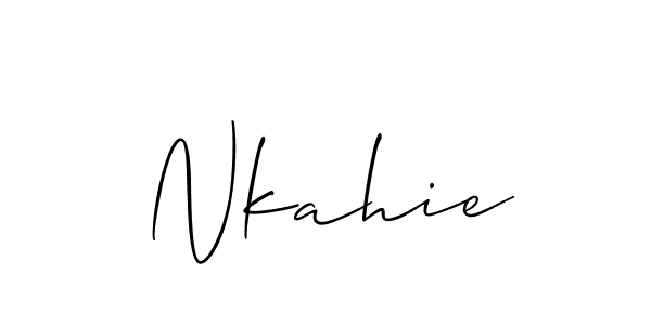 How to make Nkahie name signature. Use Allison_Script style for creating short signs online. This is the latest handwritten sign. Nkahie signature style 2 images and pictures png