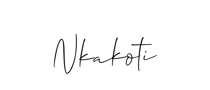 if you are searching for the best signature style for your name Nkakoti. so please give up your signature search. here we have designed multiple signature styles  using Allison_Script. Nkakoti signature style 2 images and pictures png