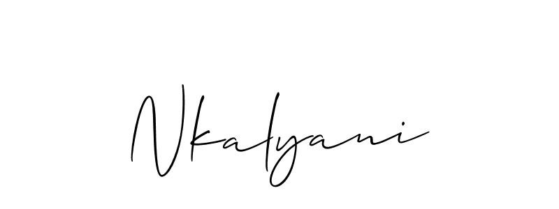 Also You can easily find your signature by using the search form. We will create Nkalyani name handwritten signature images for you free of cost using Allison_Script sign style. Nkalyani signature style 2 images and pictures png