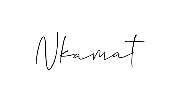 Nkamat stylish signature style. Best Handwritten Sign (Allison_Script) for my name. Handwritten Signature Collection Ideas for my name Nkamat. Nkamat signature style 2 images and pictures png